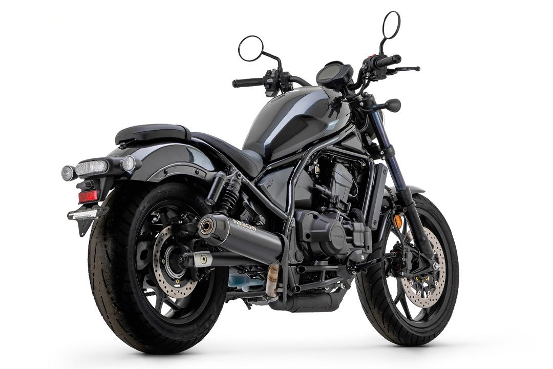 ARROW Uitlaat REBEL DARK Slip-On met eindkap van koolstofvezel voor Honda CMX 1100 Rebel (21-25)