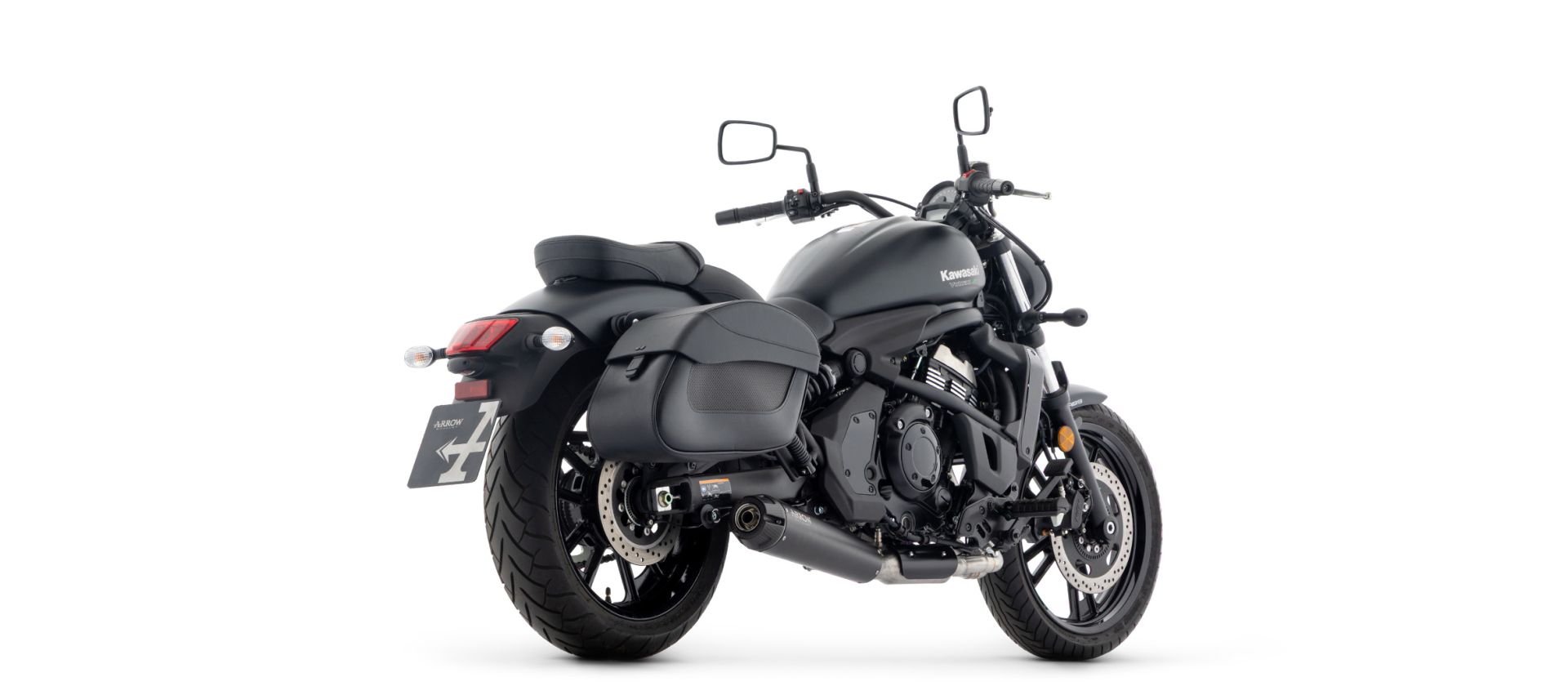 ARROW-uitlaat DARK REBEL van roestvrij staal met carbon-eindkap voor Kawasaki Vulcan S 650 (25-)