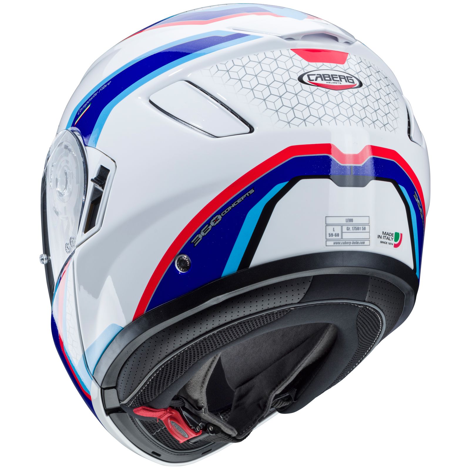 Caberg Helm Levo Sonar, wit/blauw-rood