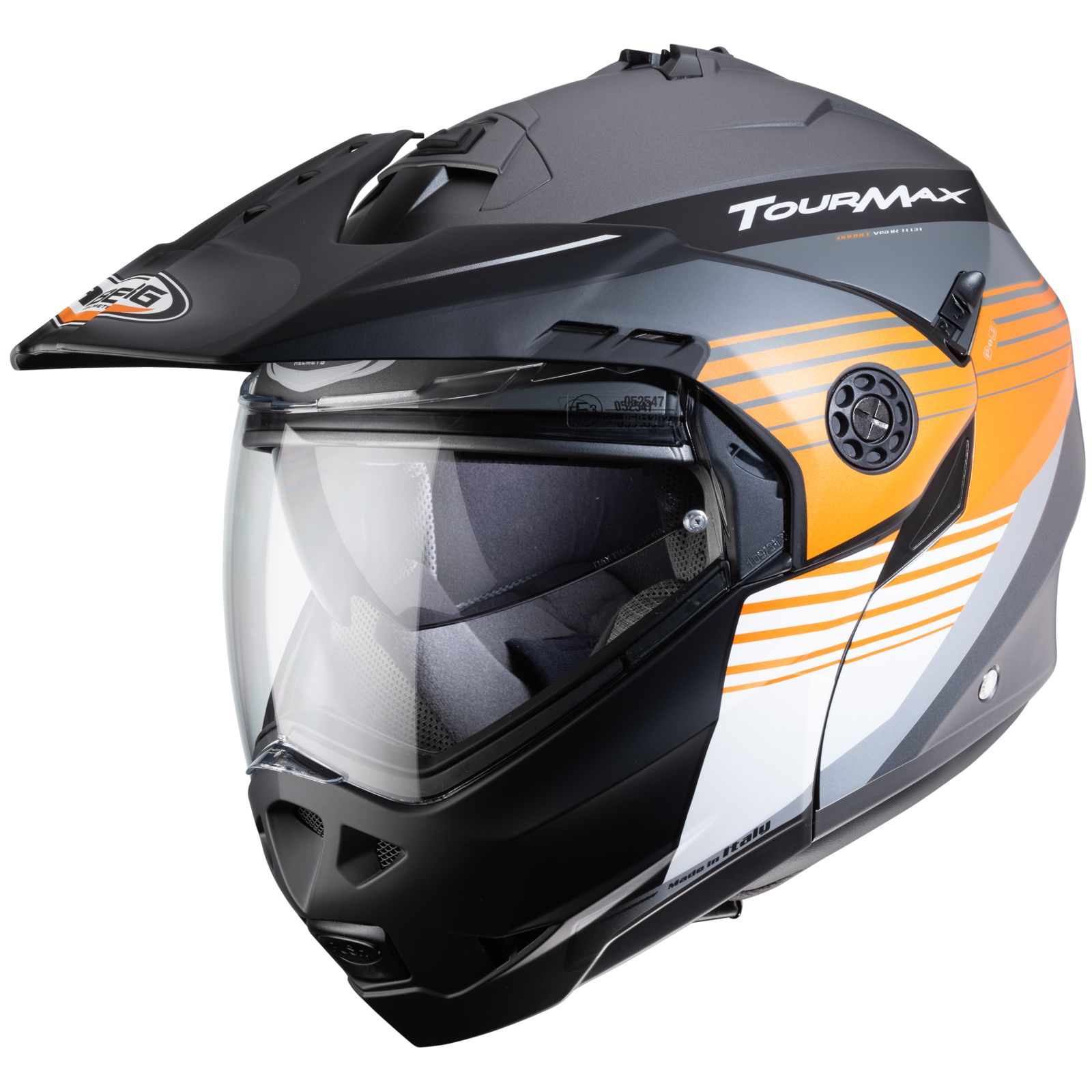 Caberg Helm Tourmax Titan, mat-gun/oranje-wit