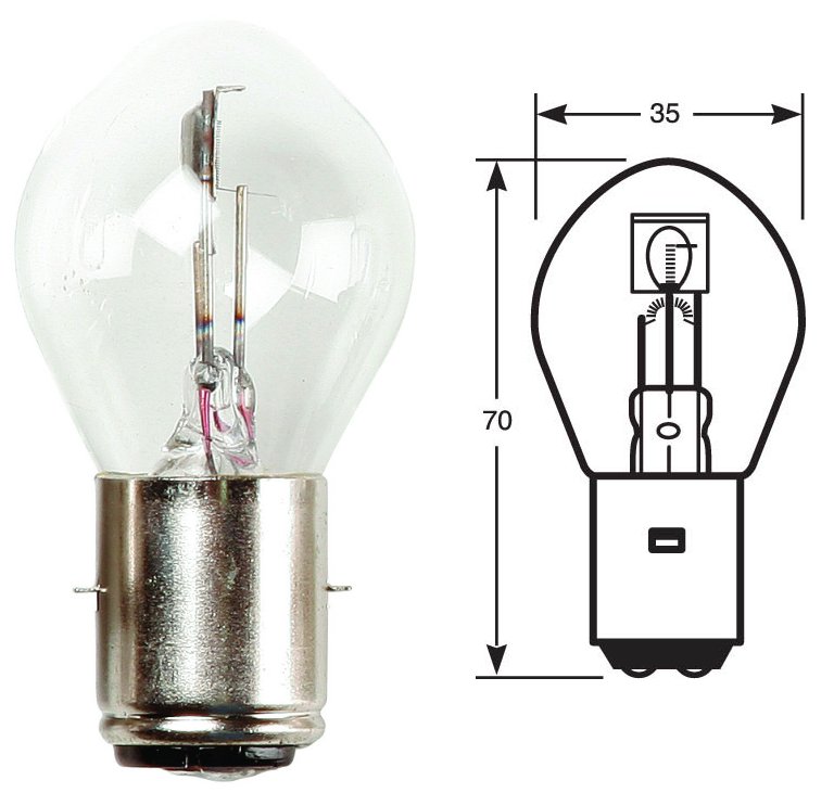 Ring gloeilamp, gloeilamp, 12 V, 35/35 W, BA20d