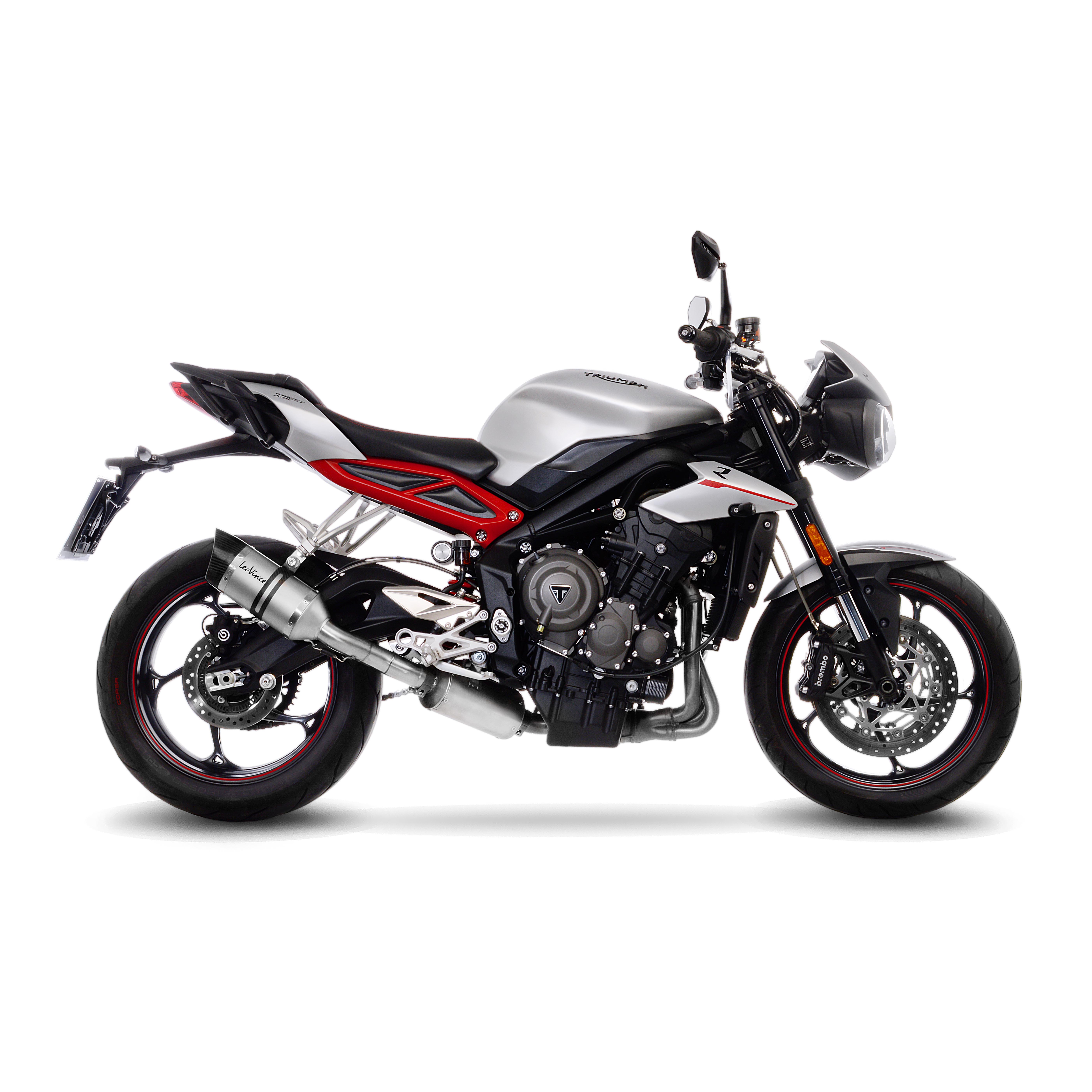 LeoVince uitlaatsysteem LV Pro, roestvrij staal, slip on voor Triumph Street Triple 765 S /RS (18-21), Euro4