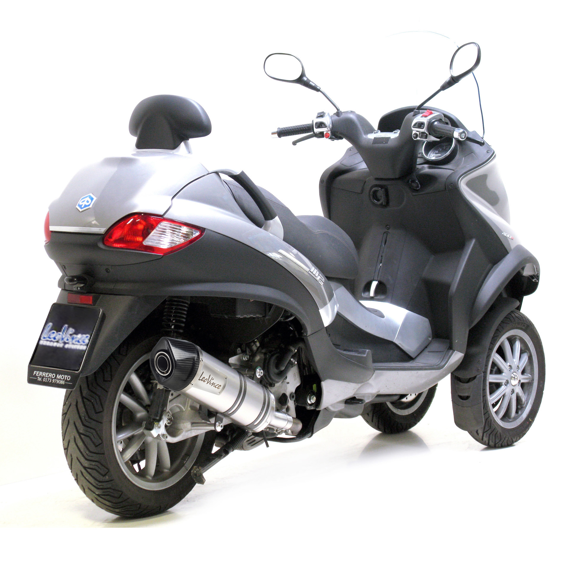 LeoVince uitlaatsysteem SBK LV One Evo 2, roestvrij staal, slip on voor Piaggio MP3 400 / 500