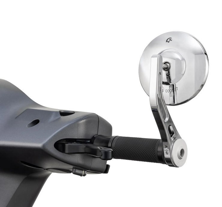 Stuurkapspiegel voor Vespa, links of rechts, rond, chroom