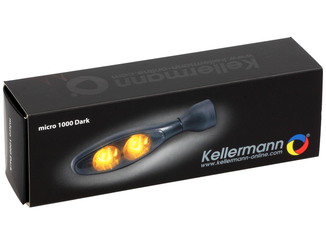 Kellermann indicator, Micro 1000 LED Dark, staal, LED, V/H, L/R, 12 V, zwart gesatineerd, M8x20