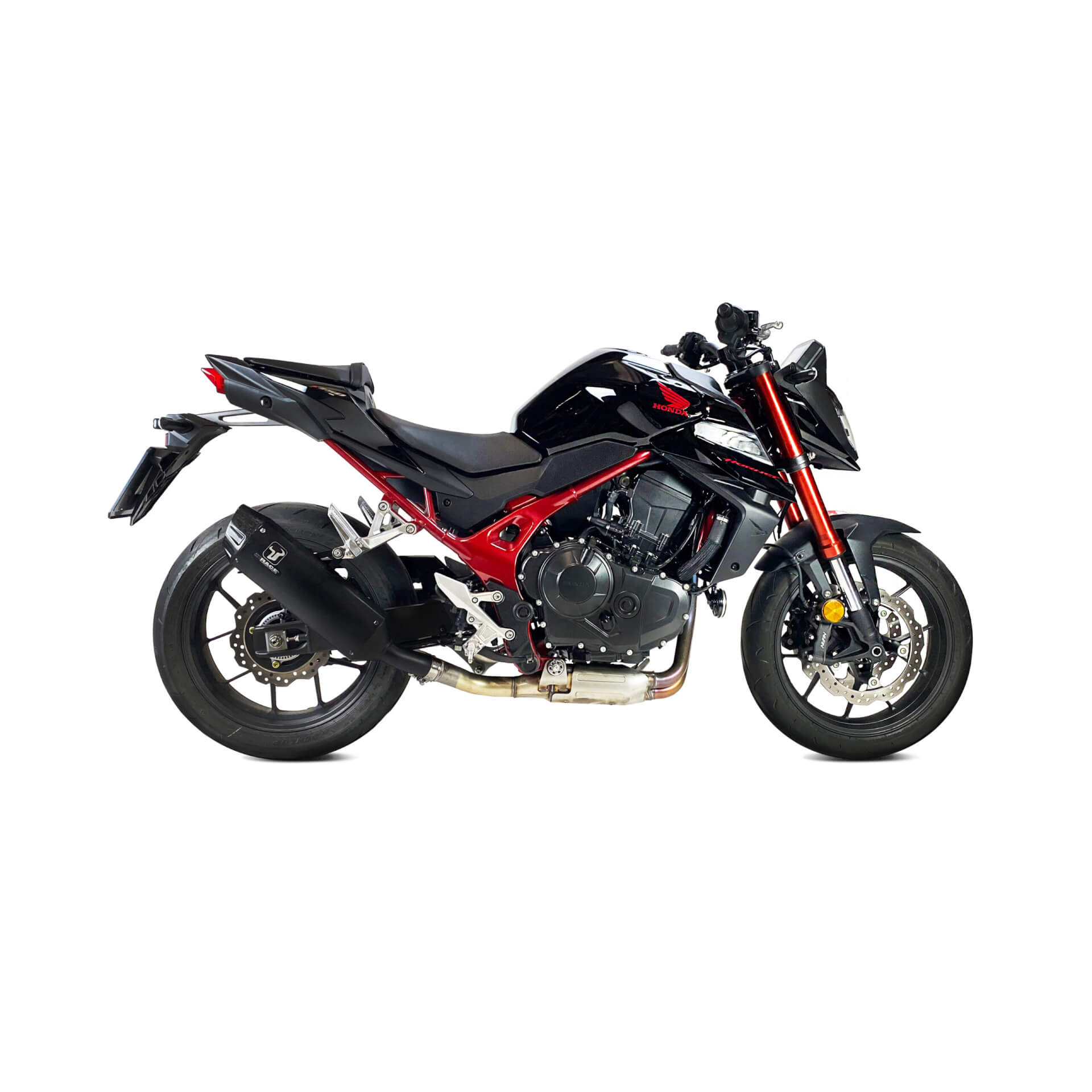 IXRACE Desert zwarte roestvrijstalen achterdemper voor Honda CB 750 Hornet (23-)