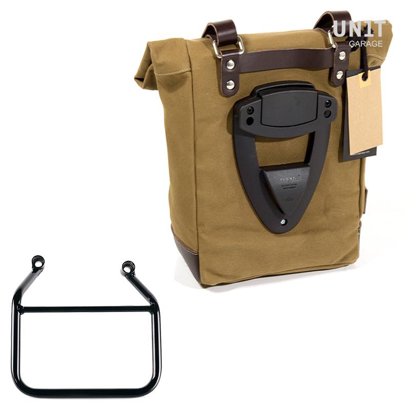 Canvas zijtas links 10L-14L + frame Triumph Scrambler 400 X - Beige/Bruin