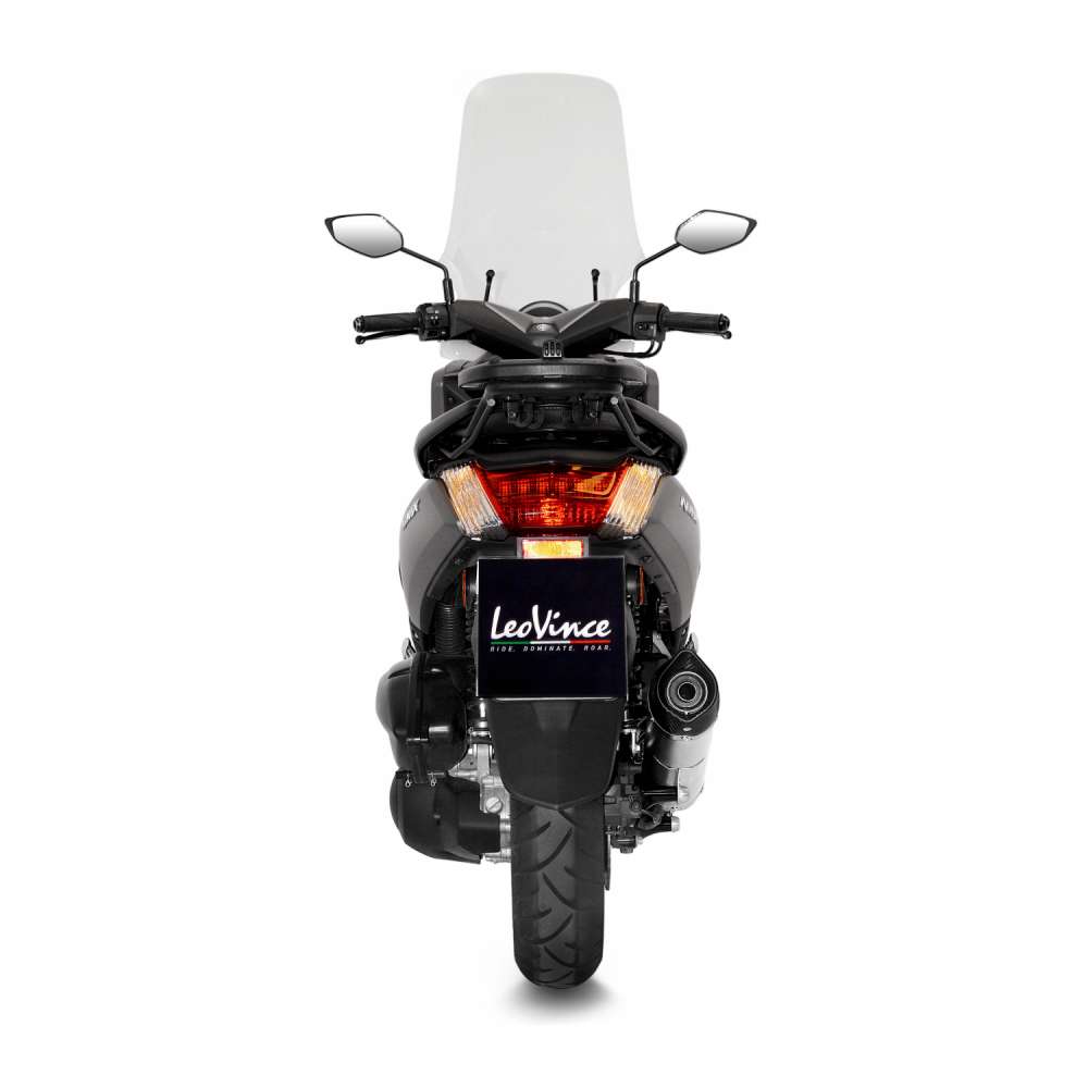 LeoVince compleet systeem LV One Evo voor Yamaha GPD 125 N-Max, roestvrij staal zilver, Euro4, ABE
