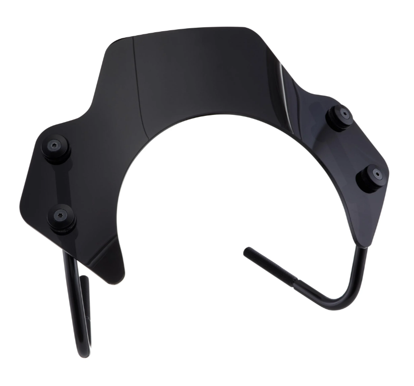 Flyscreen voor Vespa Primavera/Elettrica 50-150cc 2T/4T, zwarte houders, zwart getint