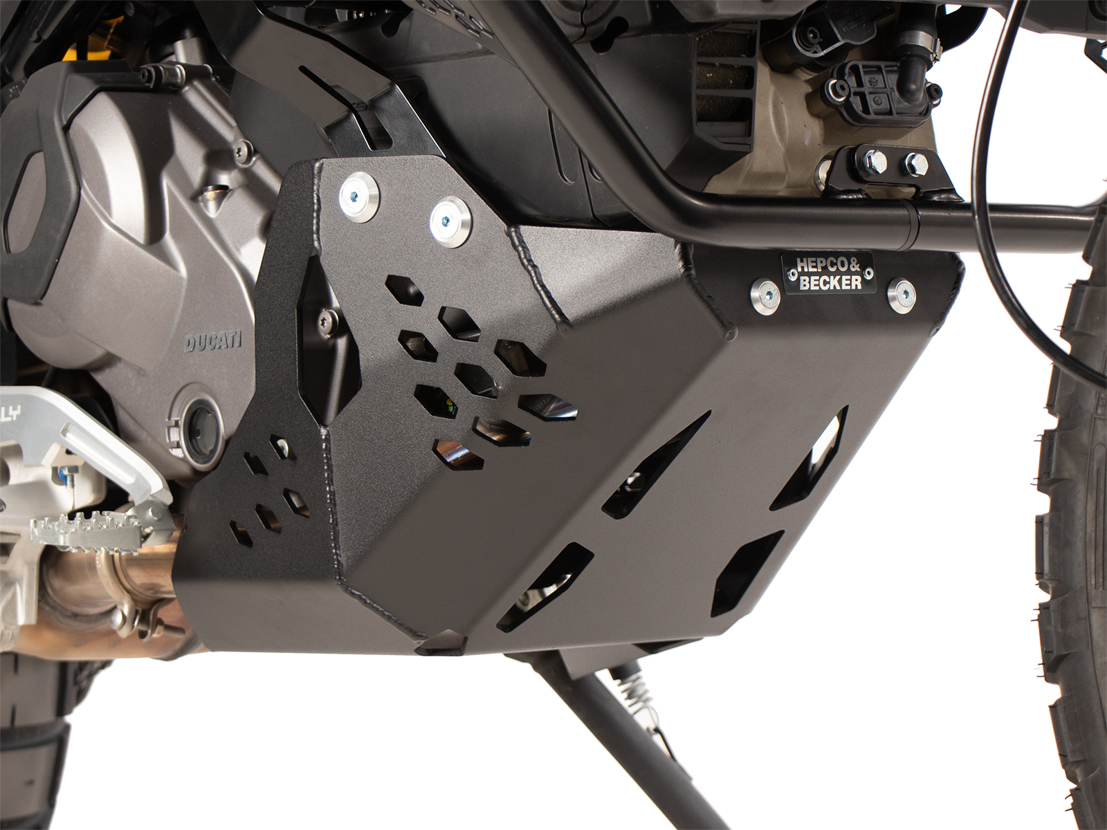 Motorbeschermplaat zwart voor Ducati Desert X Rally (24-) Hepco & Becker