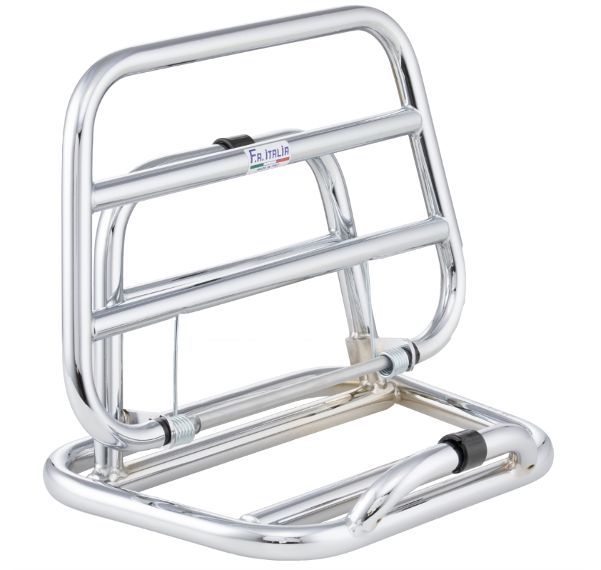 Bagagerek achteraan voor Vespa 946 3V i.e. 125cc, opvouwbaar, chroom