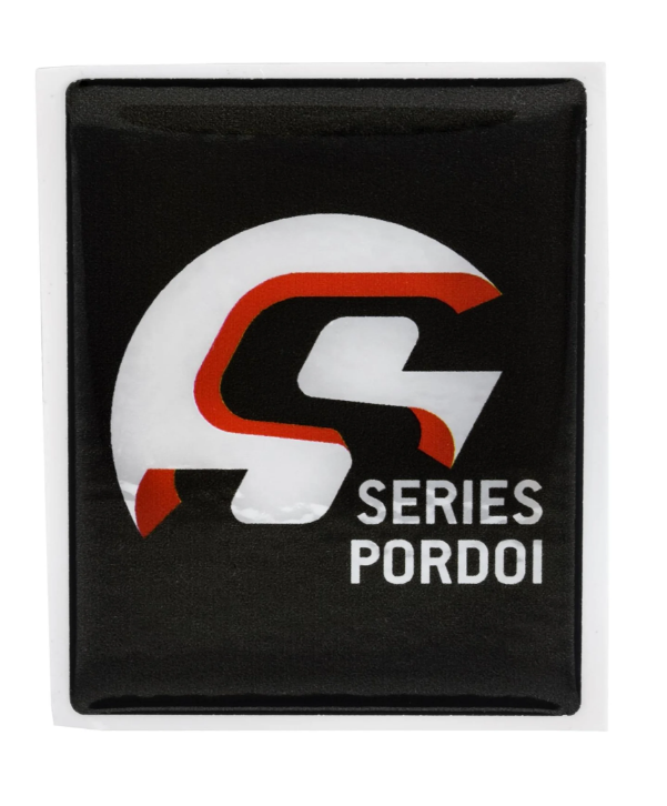 Vespa-embleem "SIP SERIES PORDOI" 4-hoekig cascade, zwart/zilver