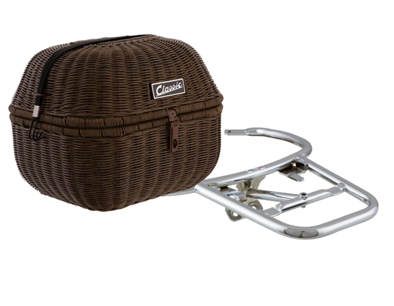 Bagagemandset "Classic" met bagagerek voor Vespa LX/LXV/S 50-150ccm, donkerbruin