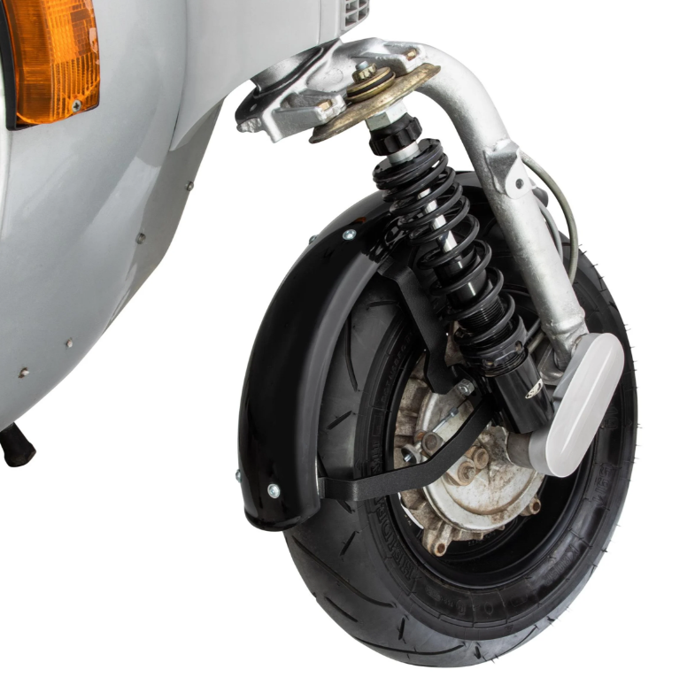 Spatbord 2.0 Garelli EVO II voor Vespa PX 80-200ccm, GFK zwart, beugel zwart