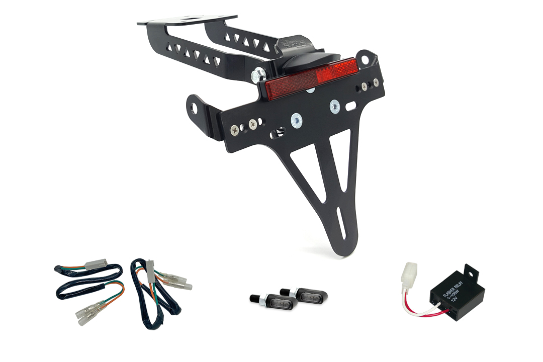 alpha Technik Kennzeichenhalter-Blinker-Kit MLED für Kawasaki Z650 und Ninja 650 Typ: ER650H / EX650