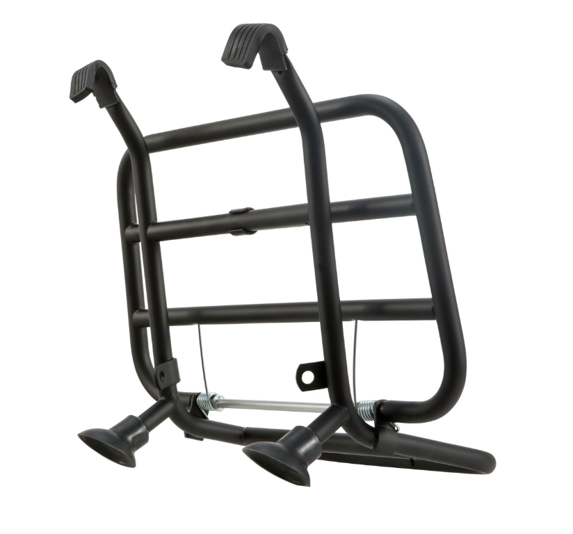 Bagagerek vooraan voor Vespa PX 80-200cc, opvouwbaar, zwart