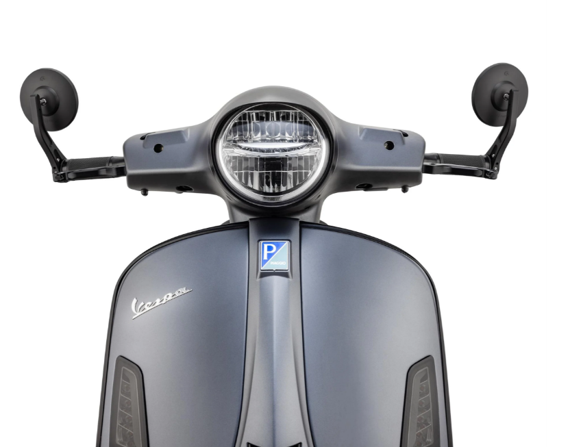 Stuurkapspiegel voor Vespa, links of rechts, rond, matzwart
