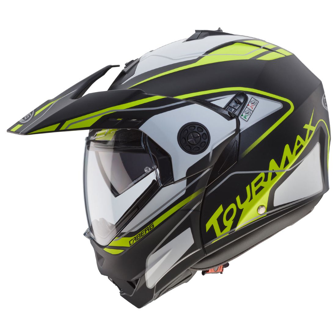 Caberg helm Tourmax Marathon, mat zwart/wit-geel