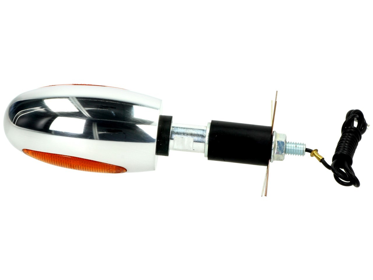 Kellermann aanwijzer, BL 1000 geel, aluminium, halogeen, VR/VL, 12 V, 21 W, gepolijst chroom, glanzend