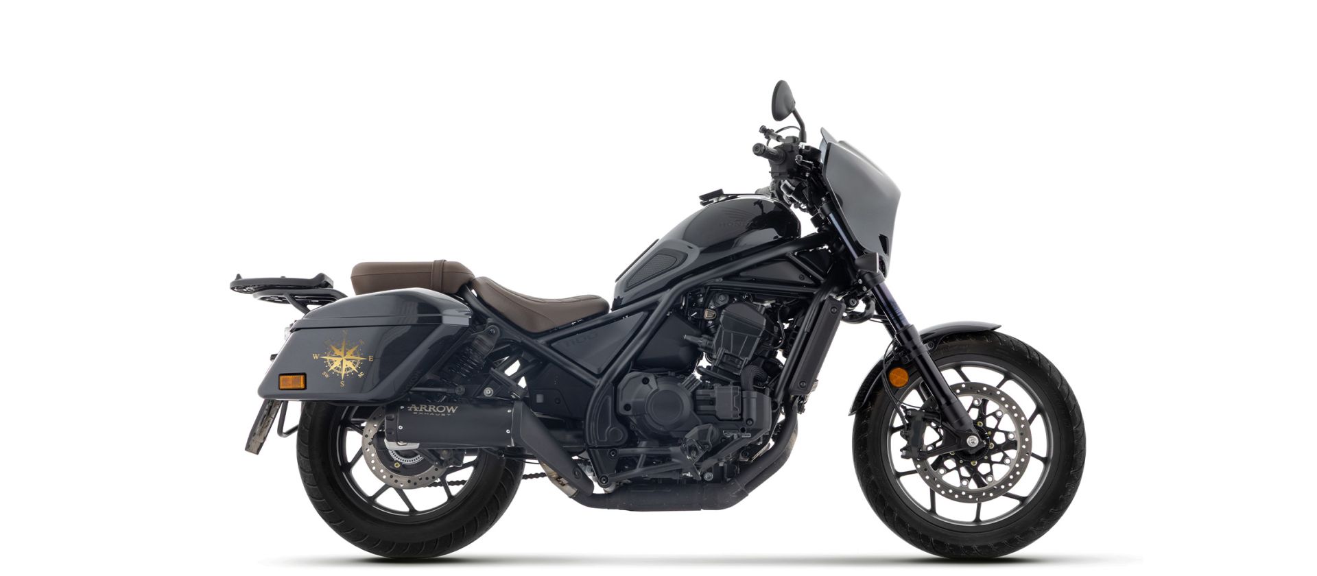 ARROW uitlaat REBEL DARK Sip-On met carbon eindkap voor Honda CMX 1100 Rebel T (25-)