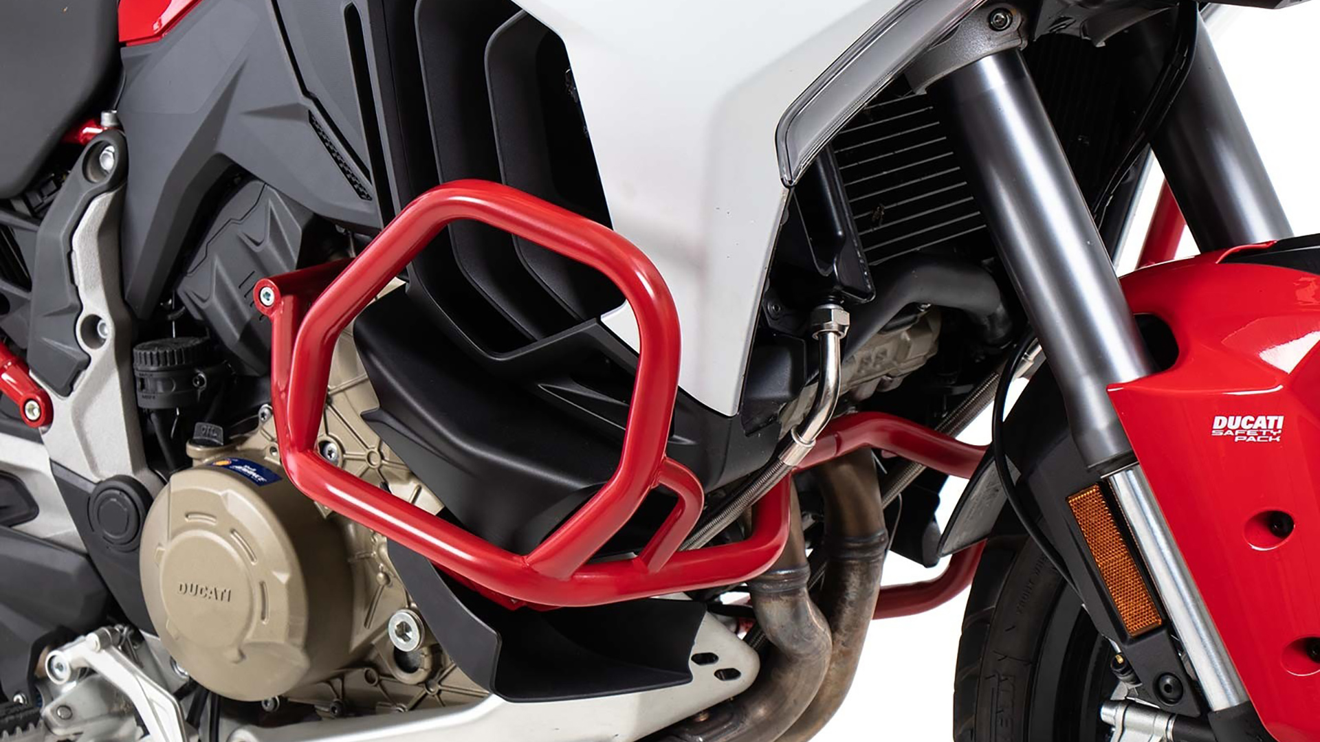 Beschermkap motor rood voor Ducati Multistrada V4/S/S Sport/Pikes Peak (21-24) /Rally (23-24)