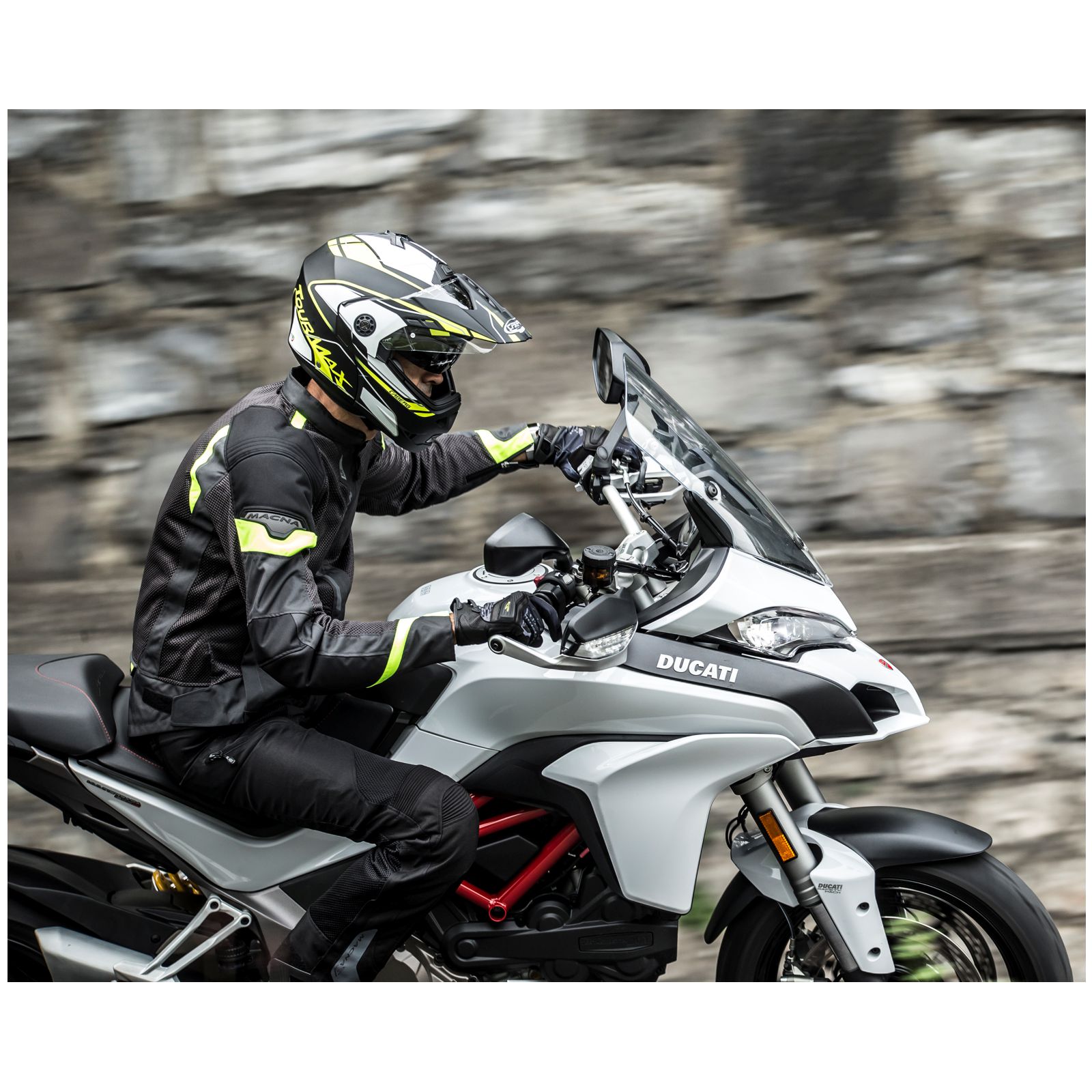 Caberg helm Tourmax Marathon, mat zwart/wit-geel