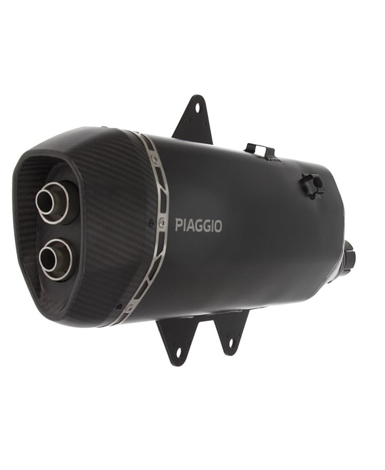Slip-on uitlaatdemper roestvrij staal zwart voor Piaggio MP3 HPE 530