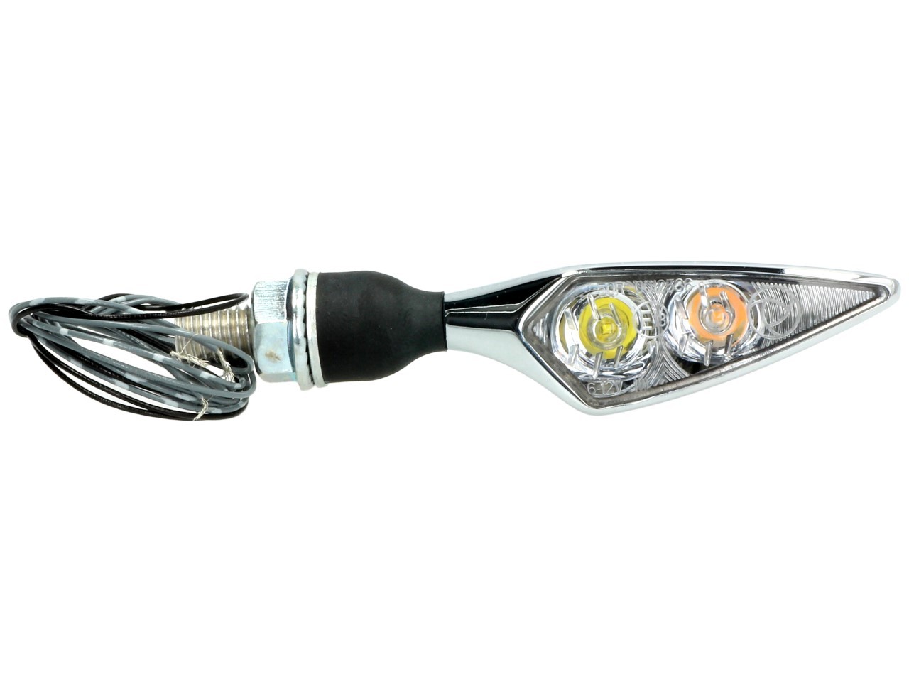 Kellermann indicator met positielicht, Rhombus PL, staal, LED, VL, 12 V, glanzend chroom, M8x20