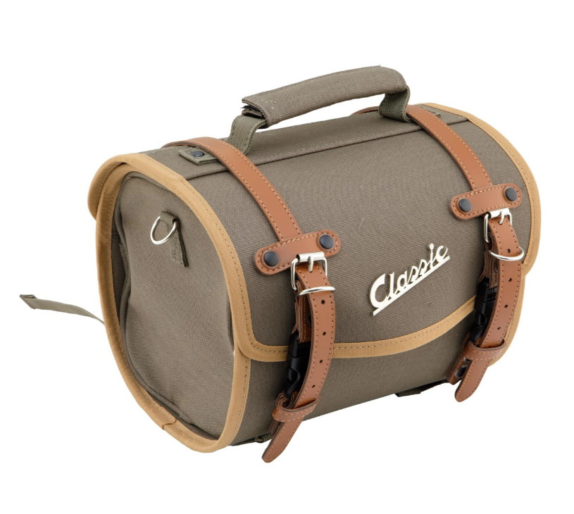 Tas "Classic" klein voor Vespa, canvas, olijfkleurig