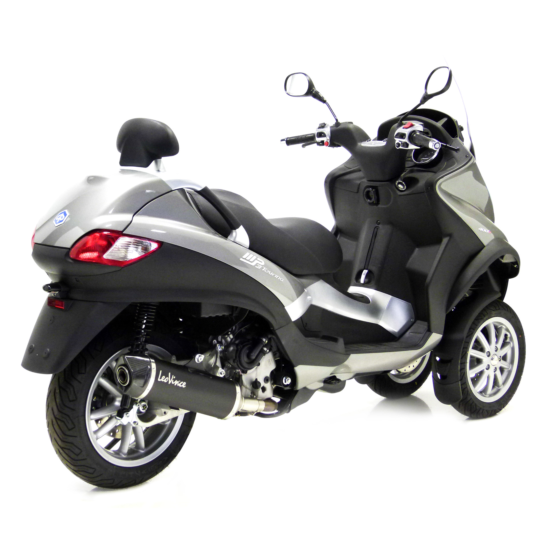 LeoVince uitlaatsysteem SBK Nero Evo 2, roestvrij staal, slip on voor Piaggio MP3 400 / 500