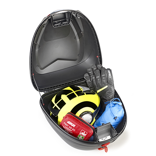 B330 TECH MONOLOCK topkoffer zwart met transparante reflectoren en plaat Givi