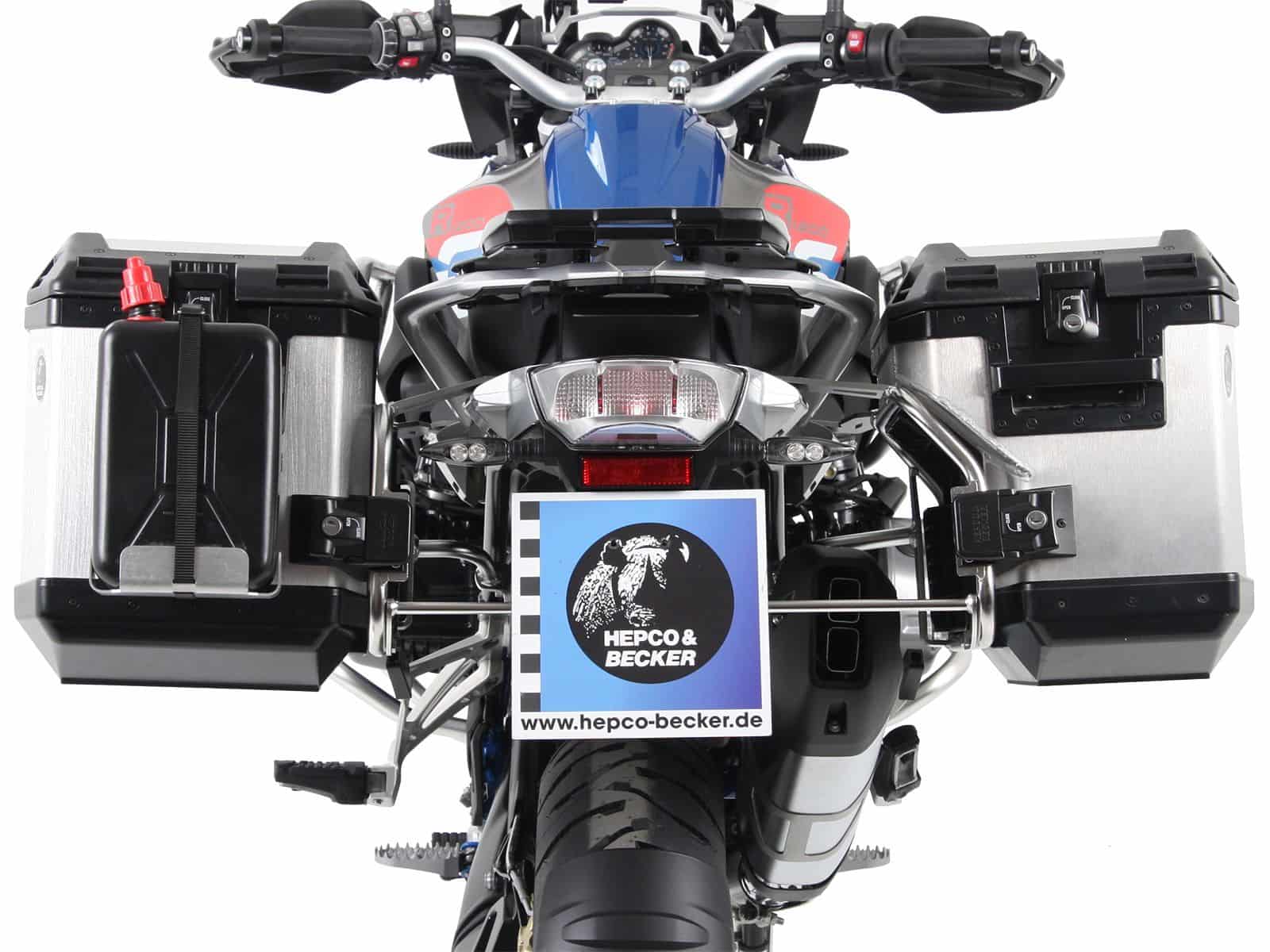 Kofferdrager set Uitgesneden drager incl. kofferset Xplorer Uitgesneden zilver voor BMW R 1250 GS Adventure