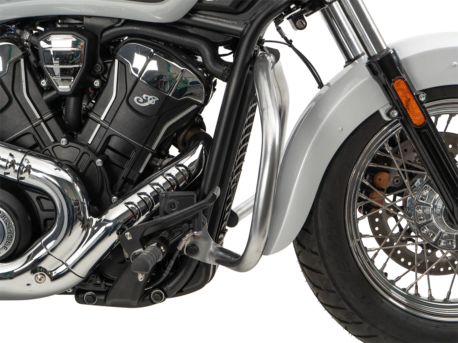 Chroom motorbeschermer voor Indian Scout Bobber 1250 (25-) Hepco & Becker