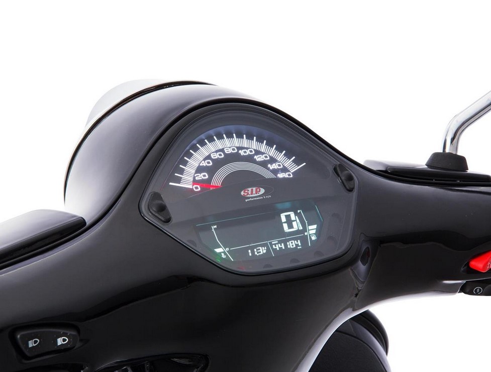 Toerenteller/snelheidsmeter voor Vespa GTS/GTS Super/GTS SuperSport, d.w.z., 125-300cc (-'14), zwart