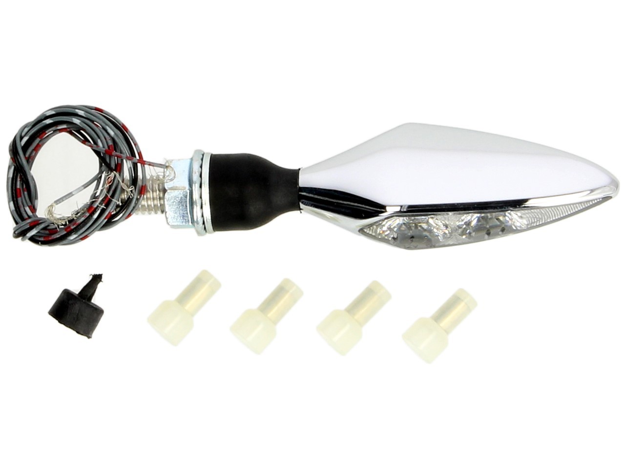 Kellermann knipperlicht, achter- en remlicht, Rhombus DF, staal, LED, HR, 12 V, glanzend chroom, M8x20