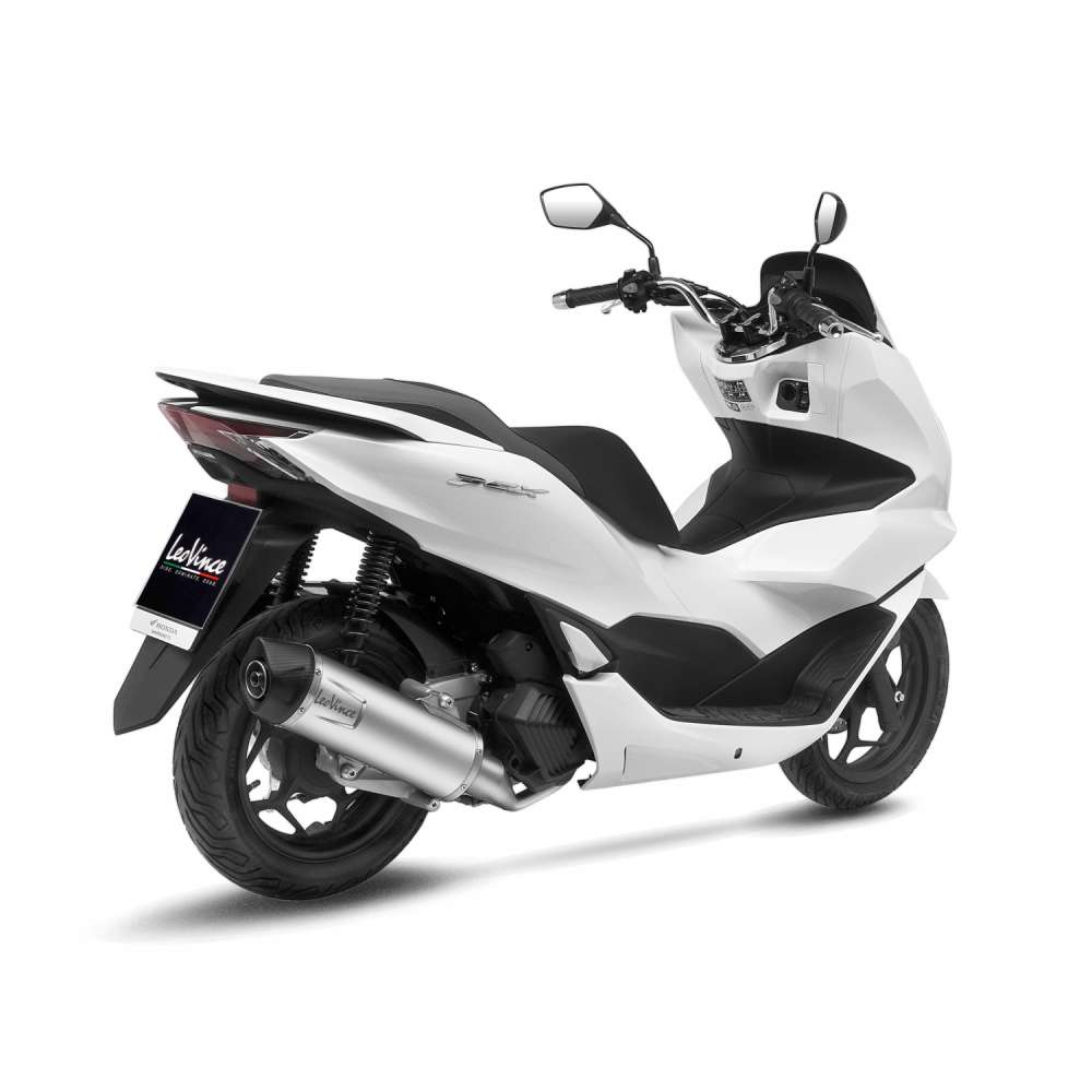 LeoVince uitlaatsysteem compleet LV One Evo voor Honda PCX 125, roestvrij staal zilver, E-certificaat