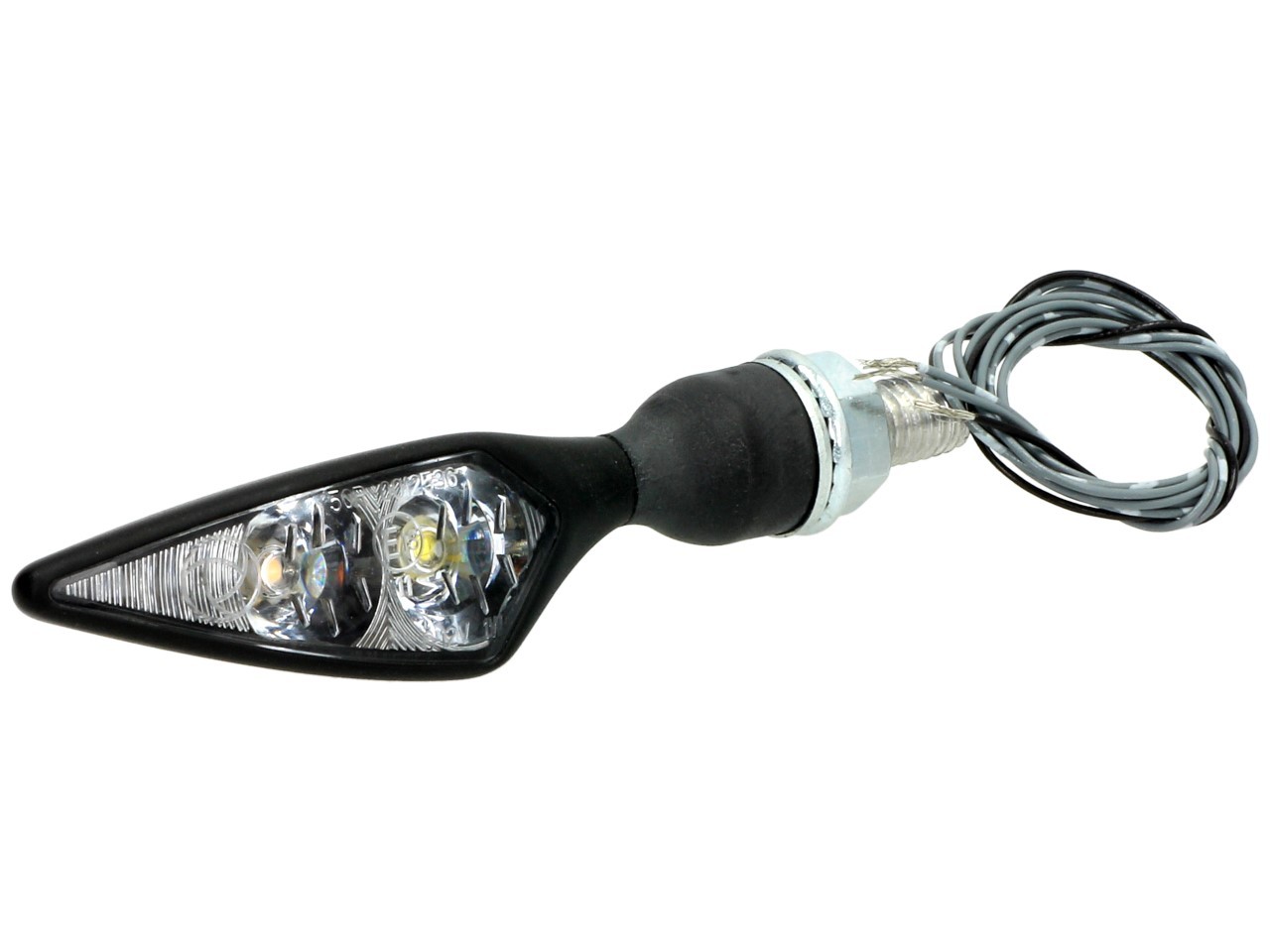 Kellermann-knipperlicht, Rhombus PL, staal, LED, rechtsvoor, 12 V, zwart gesatineerd, E-keurmerk