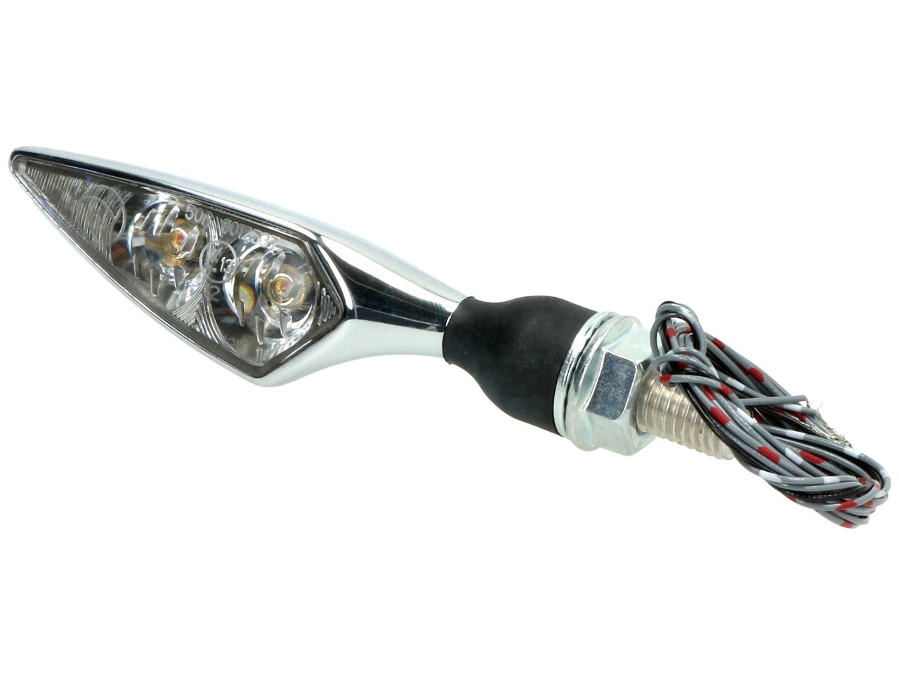 Kellermann knipperlicht, achter- en remlicht, Rhombus DF, staal, LED, HL, 12 V, glanzend chroom, M8x20