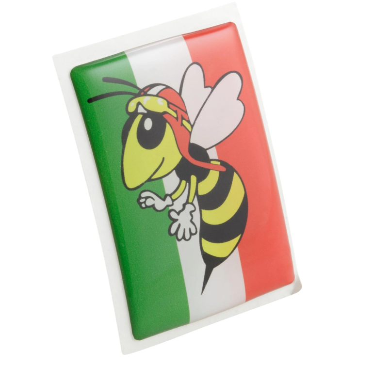 Vespa-embleem "Wasp" cascade met 4 hoeken, groen/wit/rood