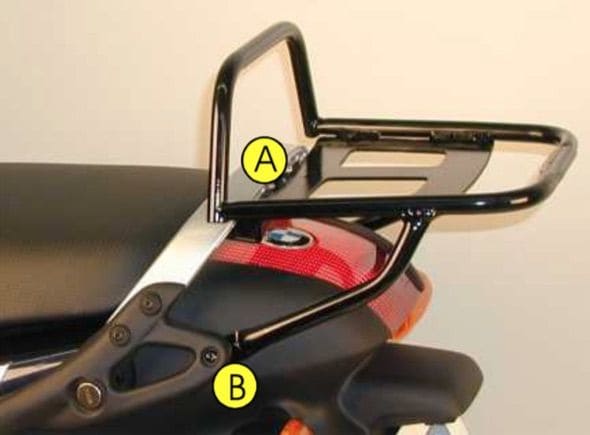 Buisvormig bagagerek Topkoffer drager zwart voor BMW K 1200 RS/GT (96-05) Hepco & Becker