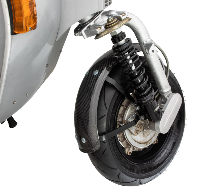 Spatbord Garelli EVO II voor Vespa PX 80-200ccm, carbon, houder zwart