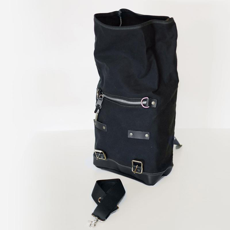 Canvas zijtas 10L-14L - Zwart/Zwart - Garage-eenheid