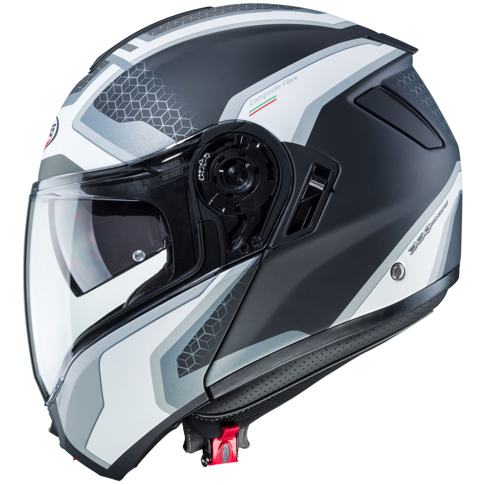 Caberg Helm Levo Sonar, mat zwart/wit antraciet