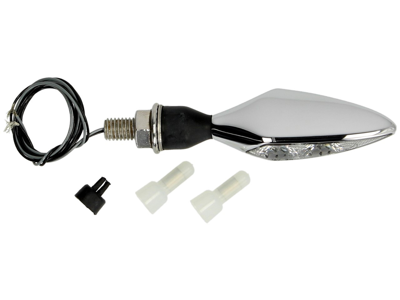 Kellermann indicator, Rhombus Extreme, aluminium, LED, VL/HR, 12 V, glanzend chroom, M8x20, E-gekeurd