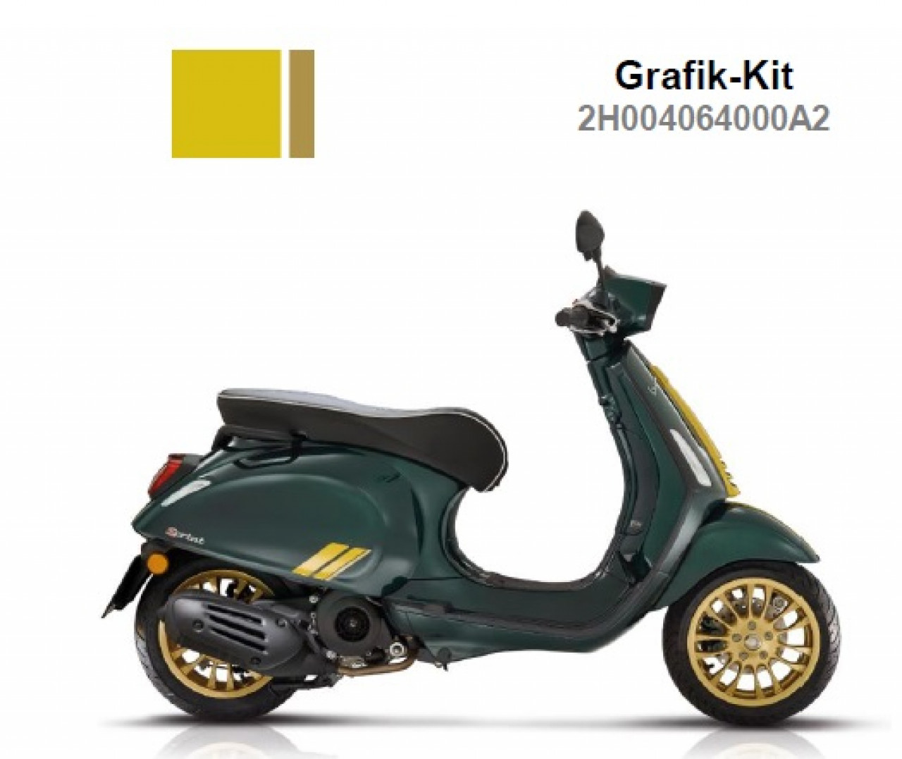 Decalset, voor Topkoffer, geel, Racing Sixties, Vespa Sprint