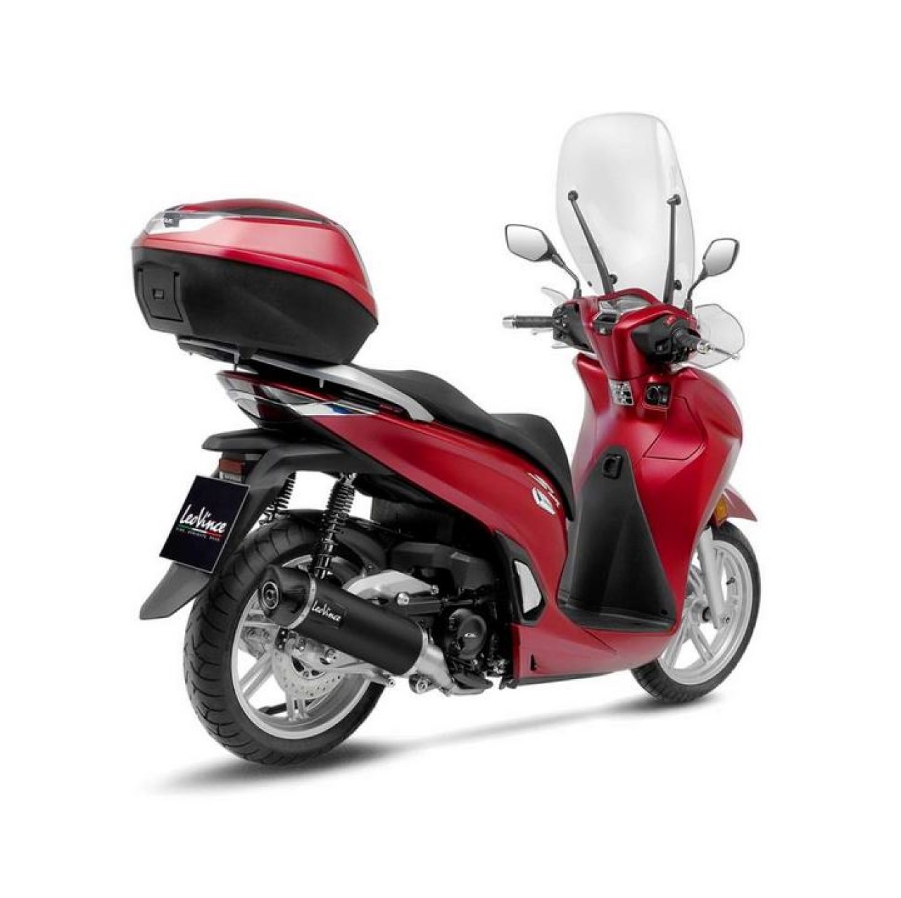 LeoVince uitlaatsysteem SBK Nero voor Honda SH 350 i, roestvrij staal zwart, slip on, E-certificaat