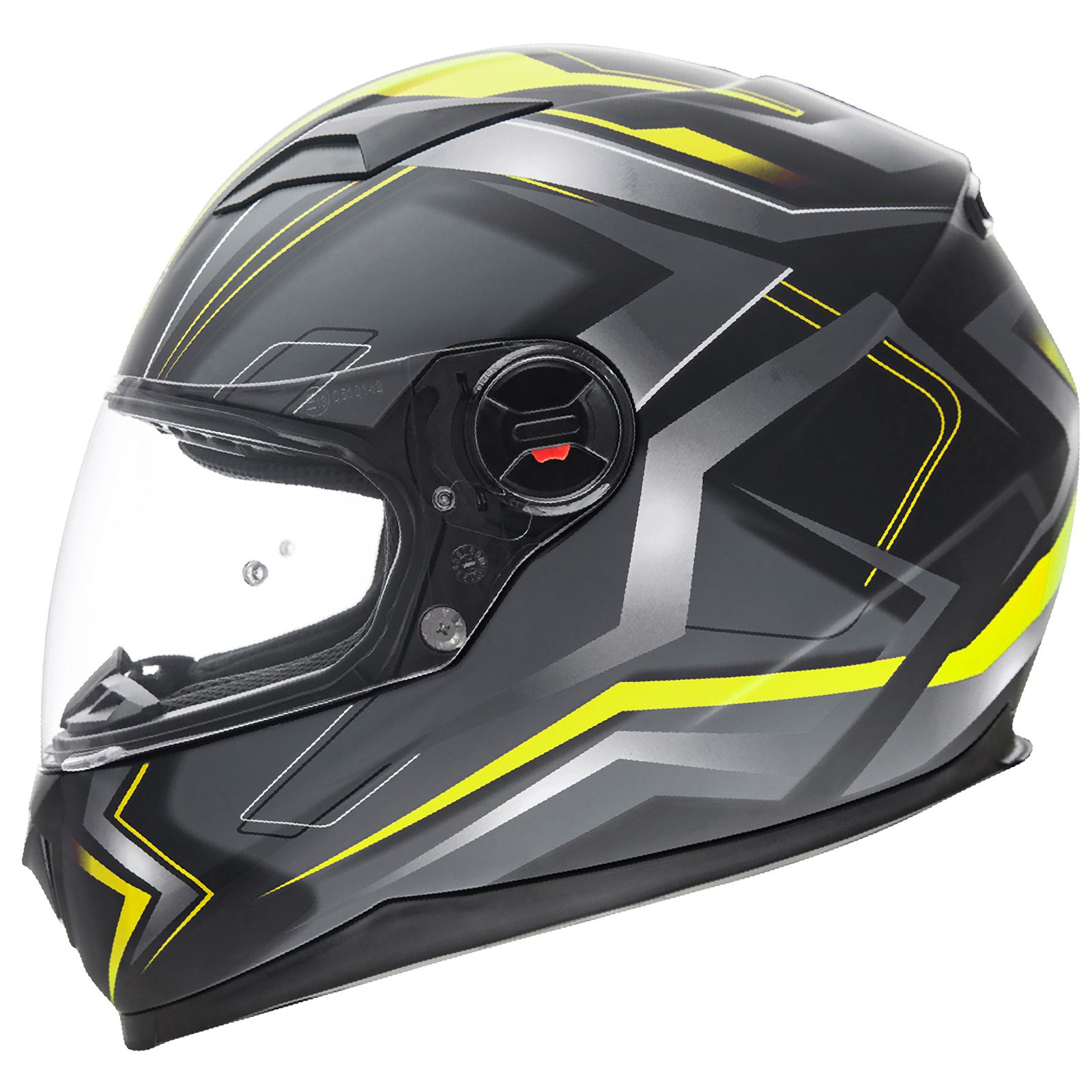 Germot GM 320 integraalhelm, mat zwart/geel