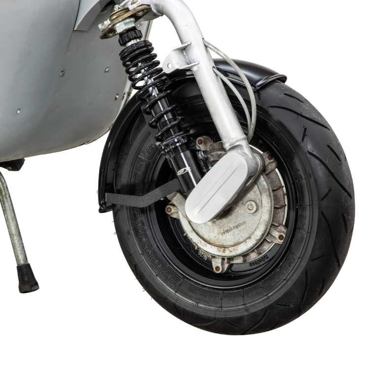Spatbord 2.0 Garelli voor Vespa PX 80-200ccm, metaal zwart glanzend, beugel zwart