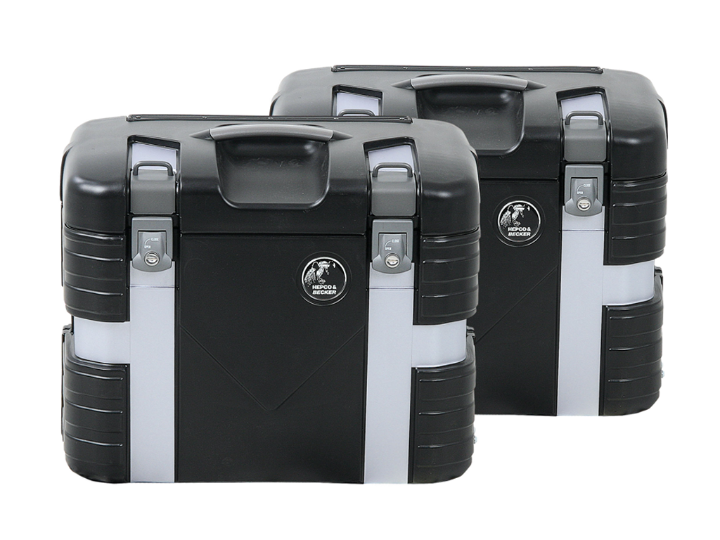 Gobi zijkofferset Black Edition incl. bagagehaak Hepco & Becker
