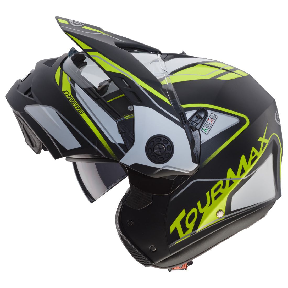 Caberg helm Tourmax Marathon, mat zwart/wit-geel
